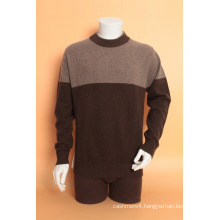 Men′s Yak Wool/Cashmere Round Neck Long Sleeve Sweater/Garment/Clothing/Knitwear